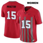 Women's NCAA Ohio State Buckeyes Josh Proctor #15 College Stitched Elite Authentic Nike Red Football Jersey KN20G73ML